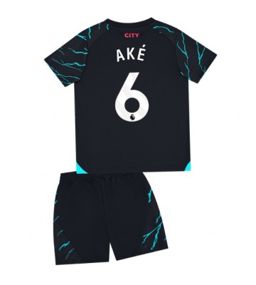 Manchester City Nathan Ake #6 Tercera Equipación Niños 2023-24 Manga Corta (+ Pantalones cortos)